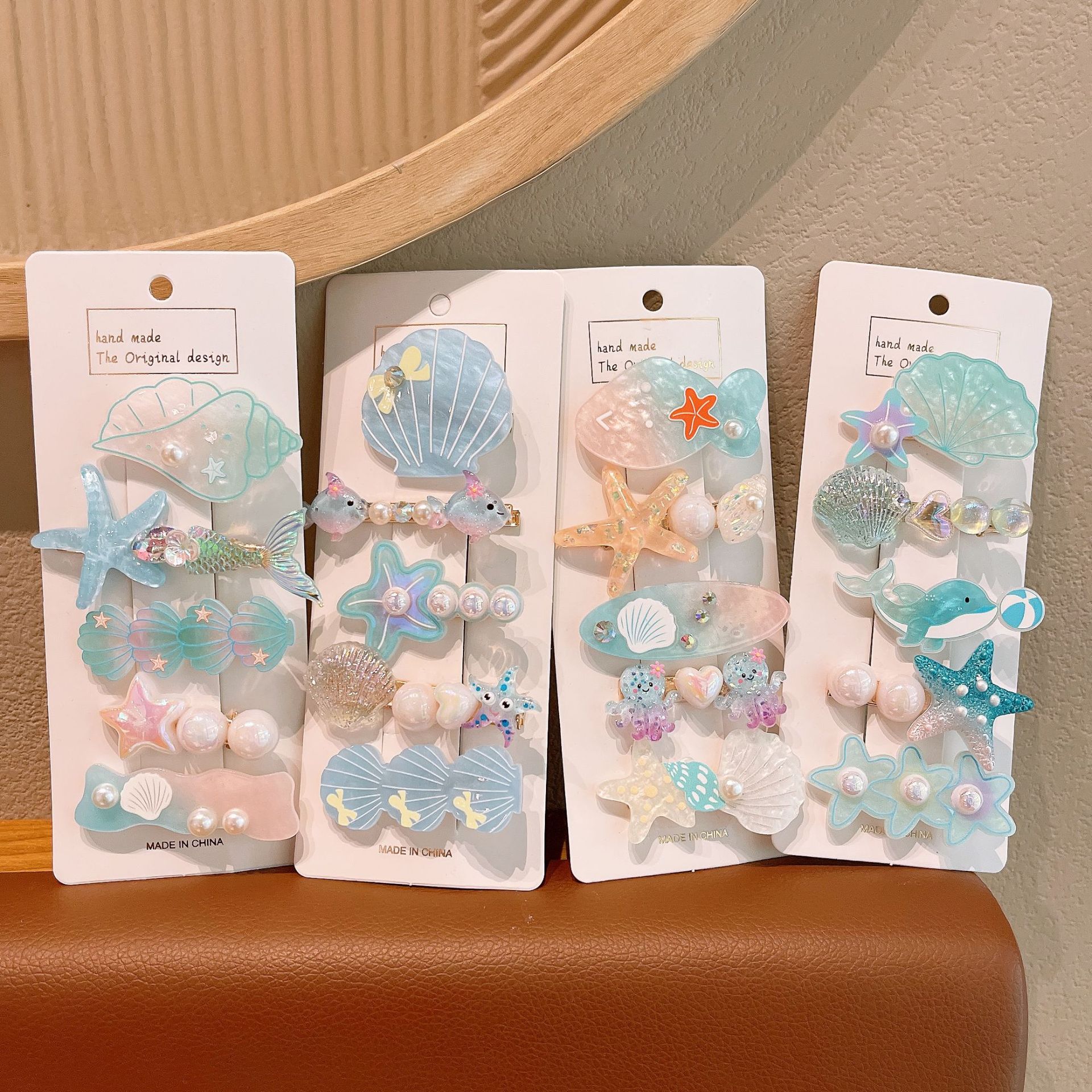 2025 New style Starfish Shell duckbill clip, children's hair clip, girls' side bangs clip, headwear, forehead broken hair clip Application Scenario