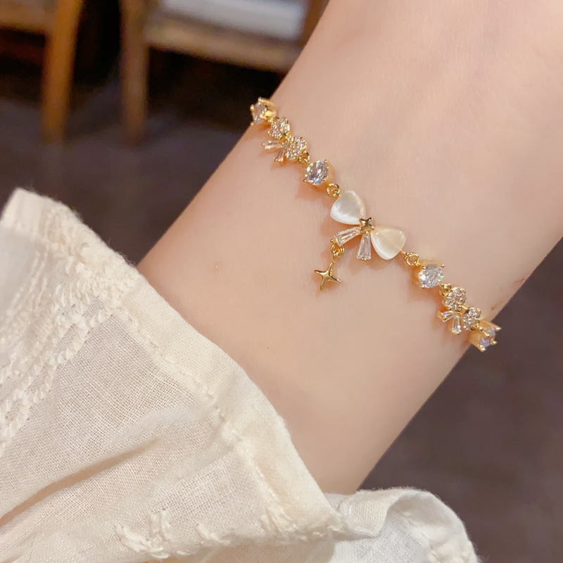 Summer new design full diamond bow bracelet, elegant and versatile, super dazzling accessory source manufacturer details Picture