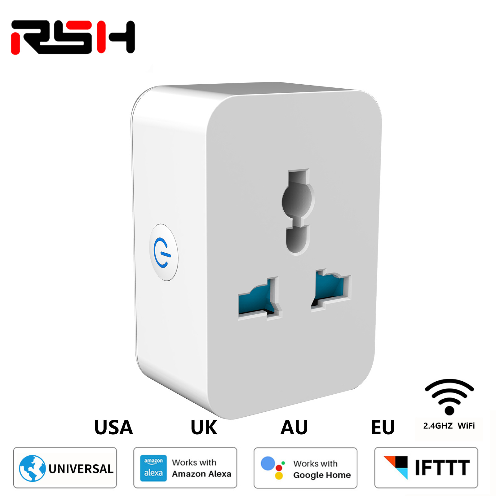 Aoki white smart zócalos enchufe inteligente control inalámbrico seguridad ahorro de energía hogar
