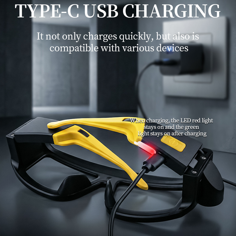The new cross-border XTE multi-functional glasses lamp, USB charging, long-lasting lithium battery, outdoor hiking head-mounted lighting lamp details Picture