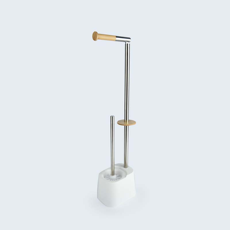 Stainless steel floor-standing tissue paper rack, bathroom toilet paper roll, vertical toilet brush, integrated storage rack, toilet paper rack Specification image