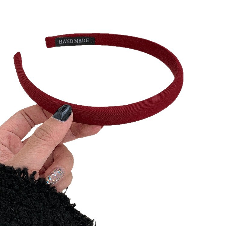 Korean-style red fine hairband for women, retro hair pressing and facial cleansing headband, hair tie, spring and summer Internet celebrity, high-end hairpin headwear Item Picture