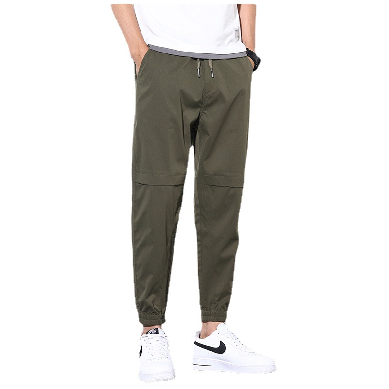 Summer 2021 workwear casual long pants, men's loose sport pants, trendy thin spring 9-inch tapered pants Item Picture
