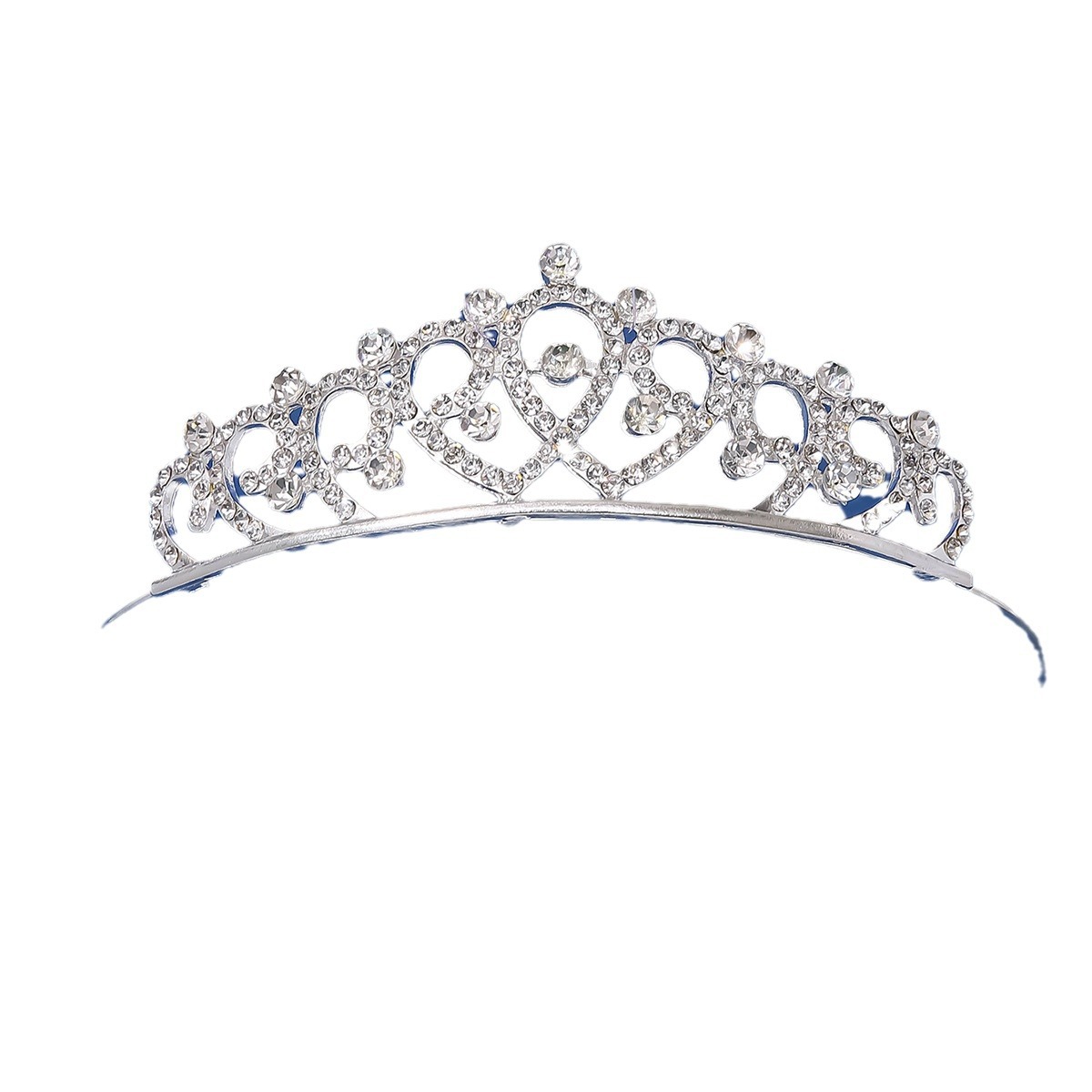 European and American luxurious and elegant bridal chain, three-piece set, hair accessories, ornaments, high-end wedding necklace, earrings, crown Item Picture