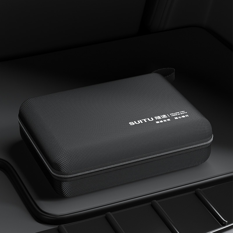 Black vacuum cleaner storage bag, portable storage bag, digital accessories, 3c storage box, EVA bag, earphone data cable bag Specification drawing