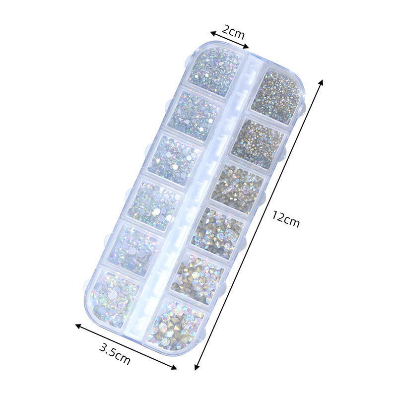 爪链辅料/水钻条/水钻/钉钻辅料/3mm树脂平底水钻白底实物图