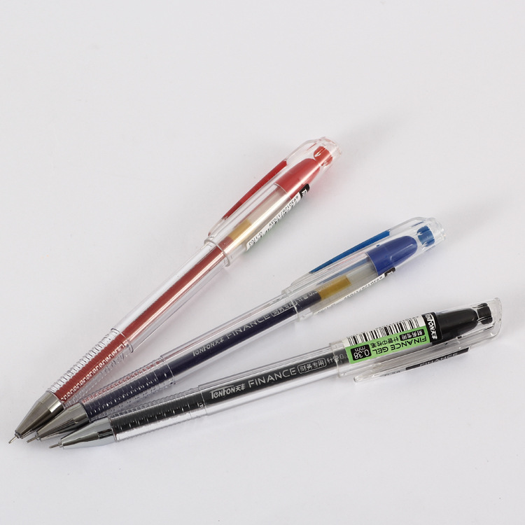 Factory direct supply of 0.38 fine-tipped gel pens, signature pens, 1703 office and financial gel pens, 12 pieces per box details Picture