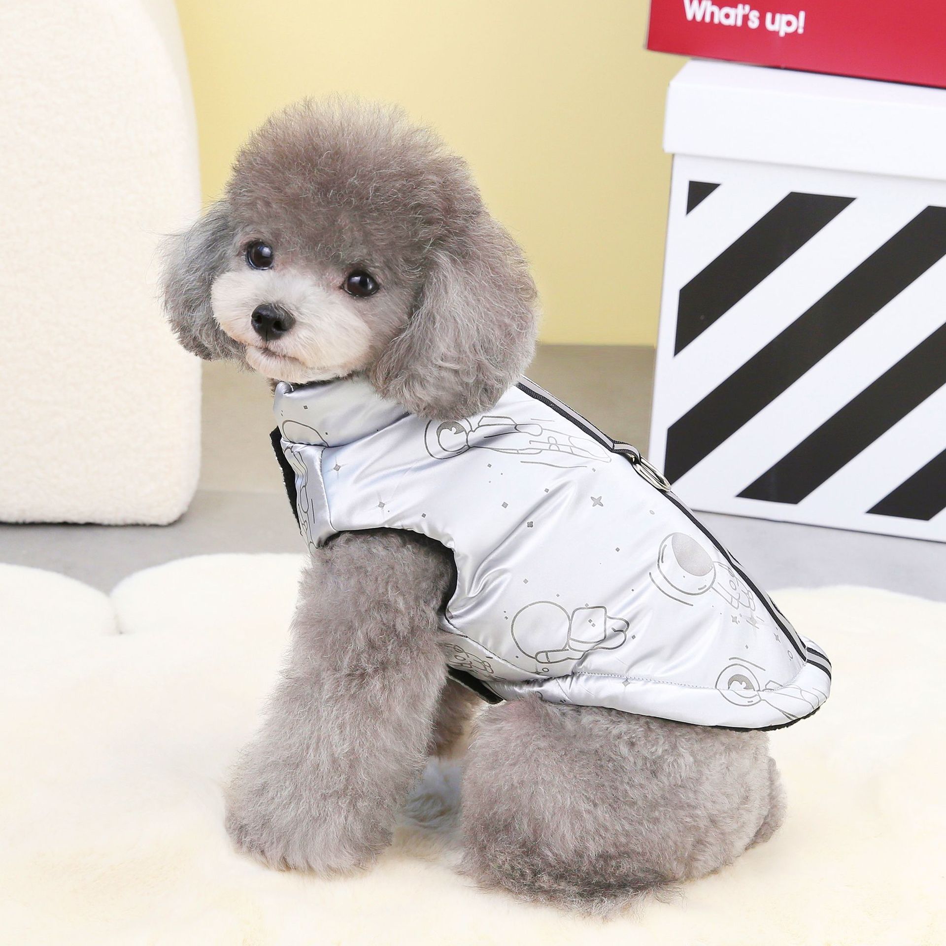New pet clothing for autumn and winter 2023: Teddy Bear dog warm cotton-padded jacket, space travel casual cotton vest Specification image