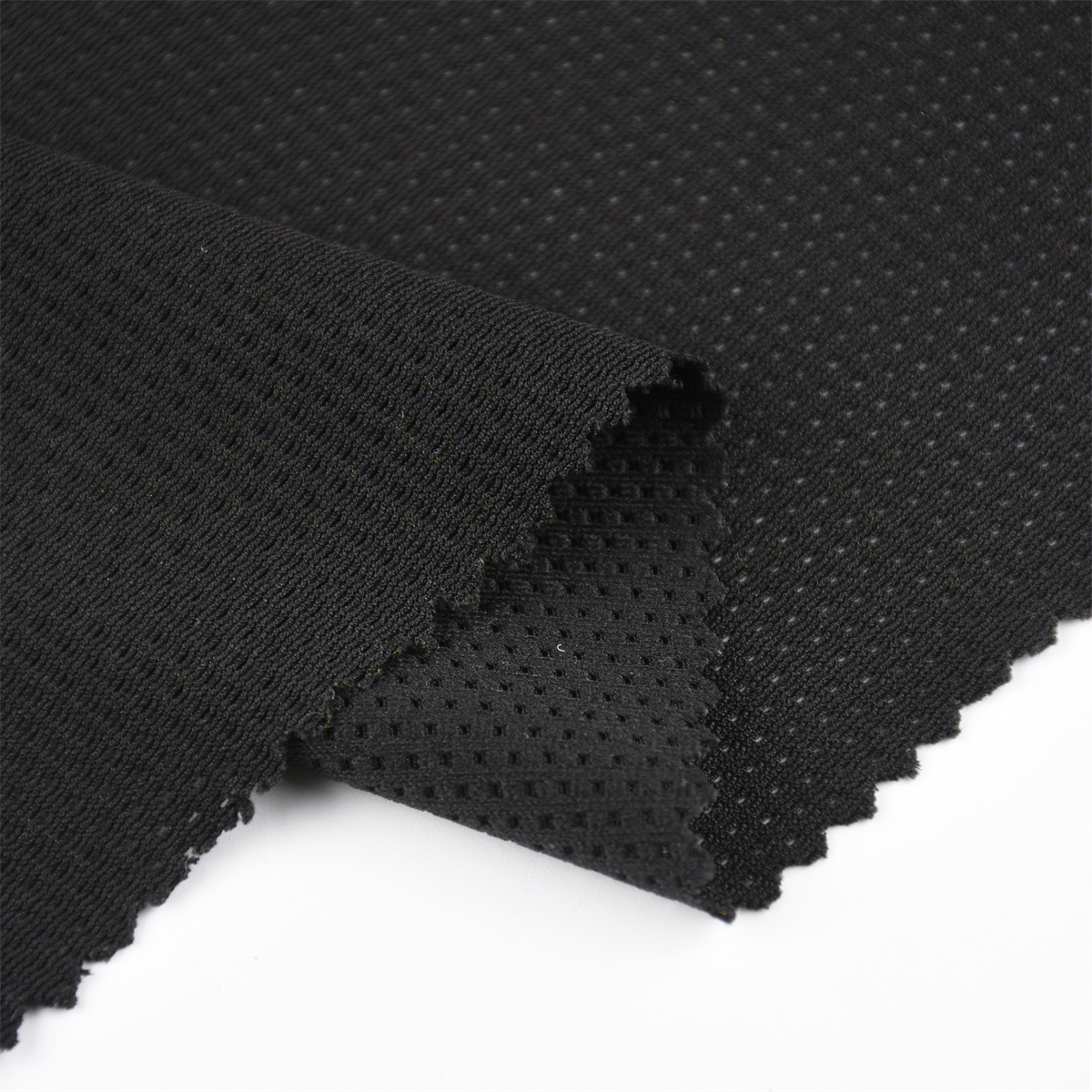 现货涤氨弹力网 运动服拉架网布 透气篮球服弹力针织面料网孔产品图