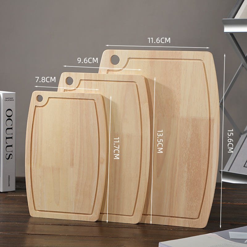 跨境日式厨房木菜板家用内提手砧板带水槽竹制切菜板蔬菜水果菜板