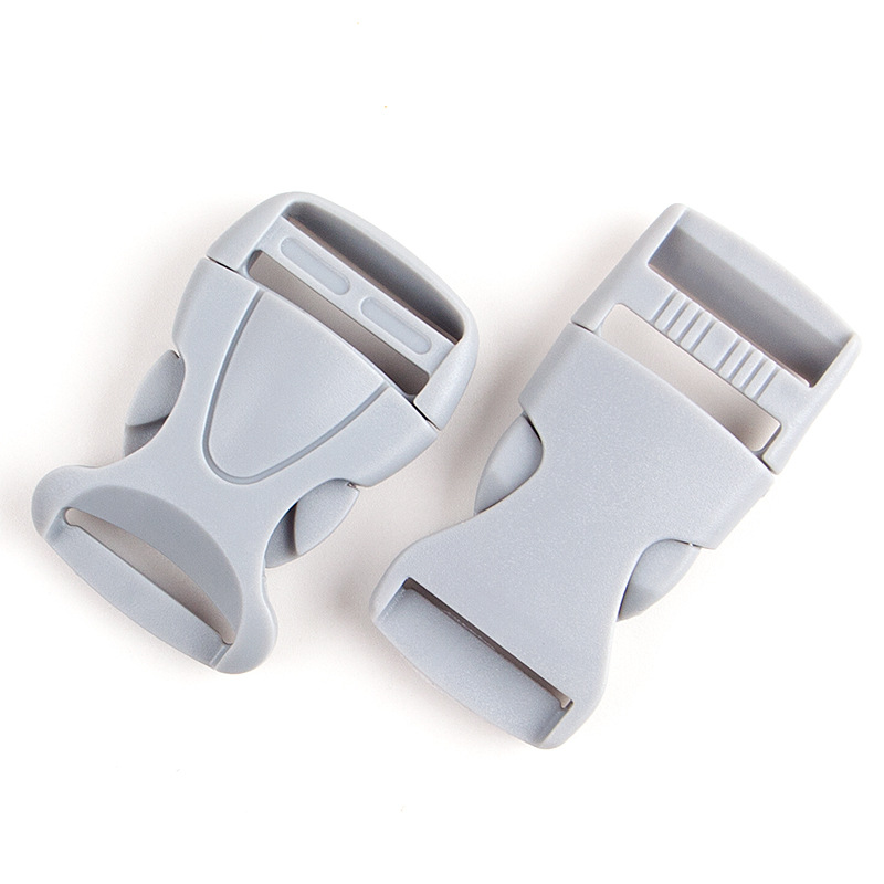 灰色塑料插扣卡扣箱包配件调节扣战术腰包宠物扣具书包扣日扣三档白底实物图