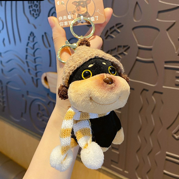 Authentic original DIY bee puppy plush toy keychain, cute and exquisite doll bag pendant for girls