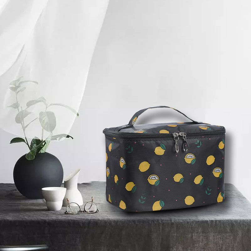 New ins Korean version portable travel makeup bag, large capacity, cute canvas bag, storage bag, fashionable and high-end hand-carry Specification image