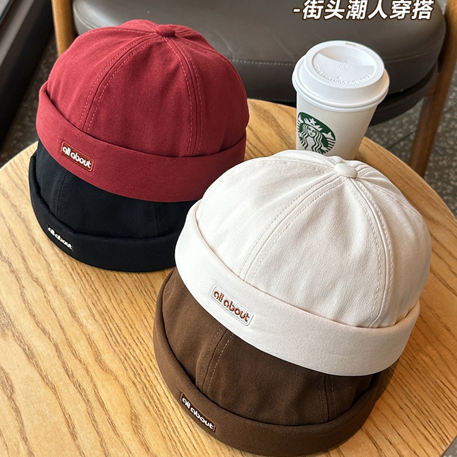 Summer men's melon rind hats, Japanese Harajuku style, street trendsetters' brim hats, hipster hats, landlord hats, girls