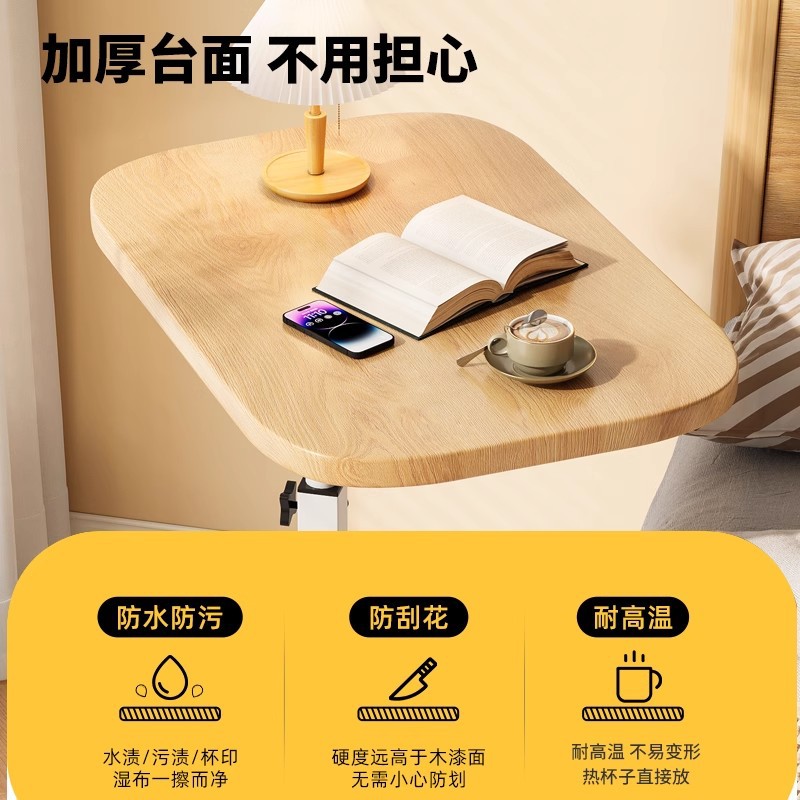 Wholesale of new height-adjustable folding tables, movable side coffee tables, dormitory desks and small tables details Picture