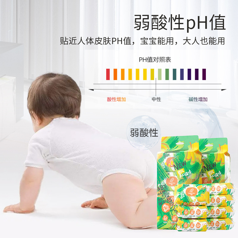 Mini wet wipes, small packaging, portable and independent, special for students, babies, hands and mouths, baby cleaning wet wipes Application Scenario