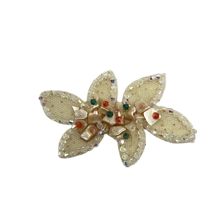 Customized hand-stitched flower crystal beaded jewelry, DIY colorful patchwork clothing accessories, hat and bag materials Item Picture