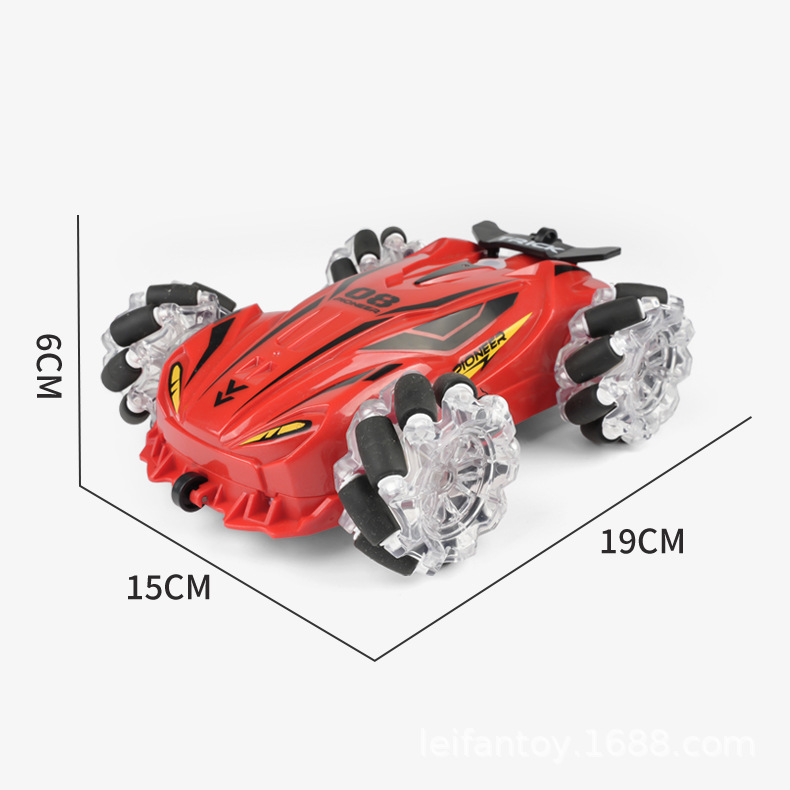 New 2.4G four-wheel drive off-road dual-sided drift stunt remote control car, luminous spray, rechargeable children's toy gift Item Picture