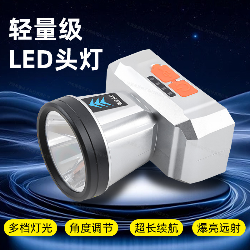 New mini headlamp, ultra-bright head-mounted strong headlamp, flashlight, outdoor home long-range charging night fishing miner's lamp details Picture
