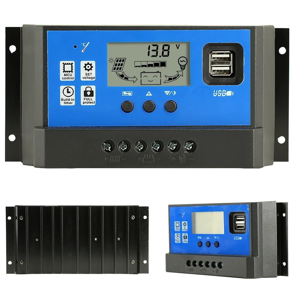 PWM solar controller 10A-60A intelligent lighting charging controller with dual USB12V/24V automatic recognition Specification image