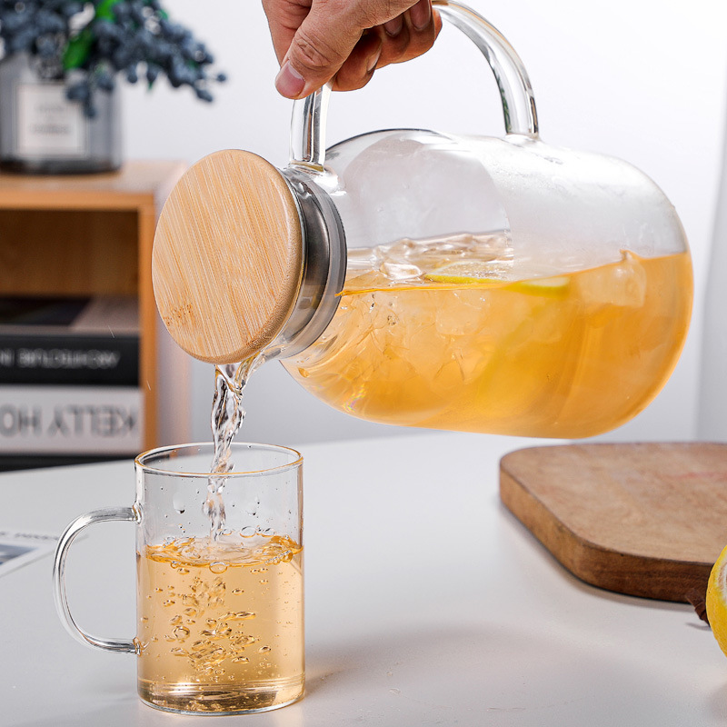 Factory wholesale thickened high borosilicate glass cold water kettles, large jugs, large-capacity juice kettles, cooling water kettles, large teapots Application Scenario