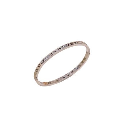 Cross-border European and American jewelry, titanium steel non-fading women's rose gold Roman numeral bracelet, hollowed-out personalized diamond-encrusted bracelet Item Picture