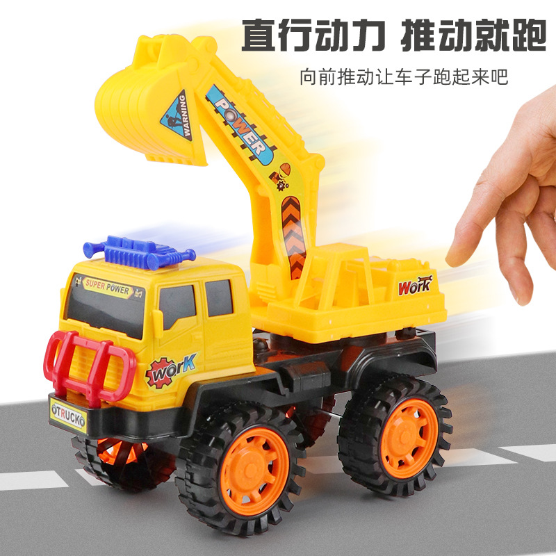 Small children's excavators, toy cars, inertial engineering vehicles, boy excavators, street stalls, night market toy wholesale details Picture