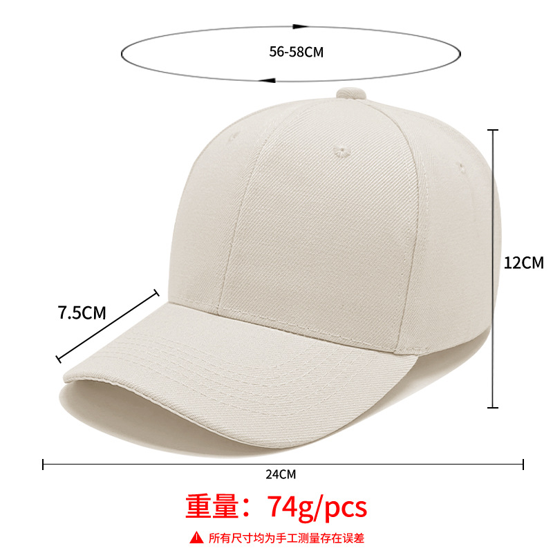 跨境热卖六片毛青棒球帽男女休闲纯色防晒鸭舌帽工厂定制广告帽产品图