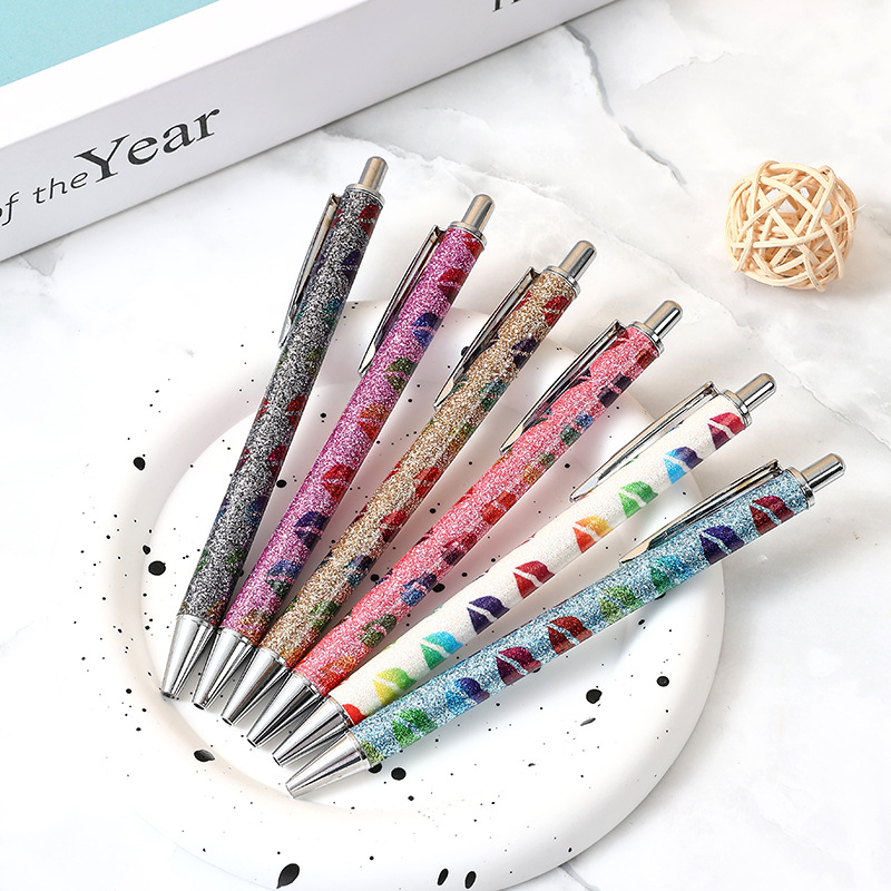 The 2023 color new type of metal ballpoint pen with lip print for the foreskin ballpoint pen and oil pen Application Scenario