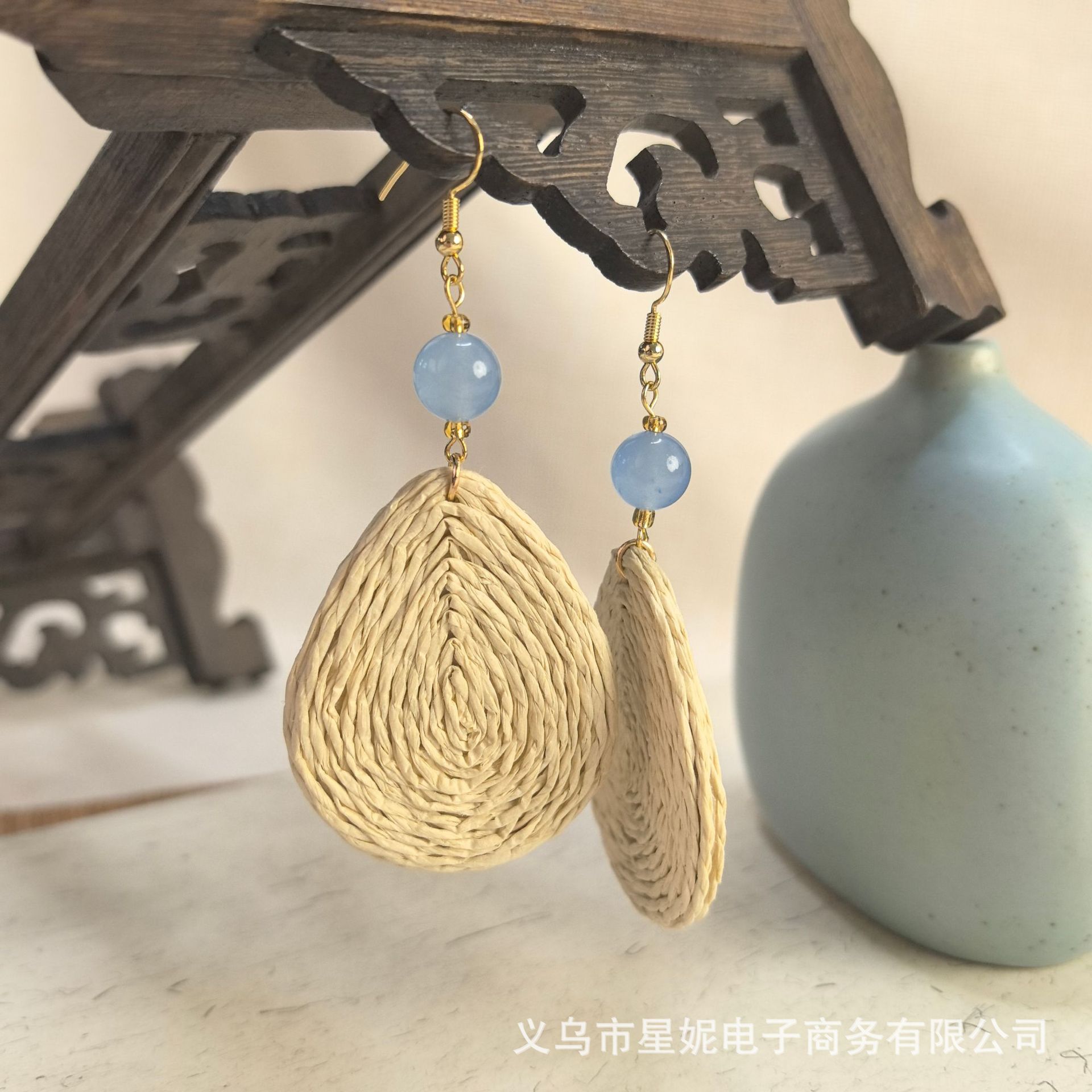 饰品/耳饰/耳环/编织水晶耳钉/不锈钢耳环产品图