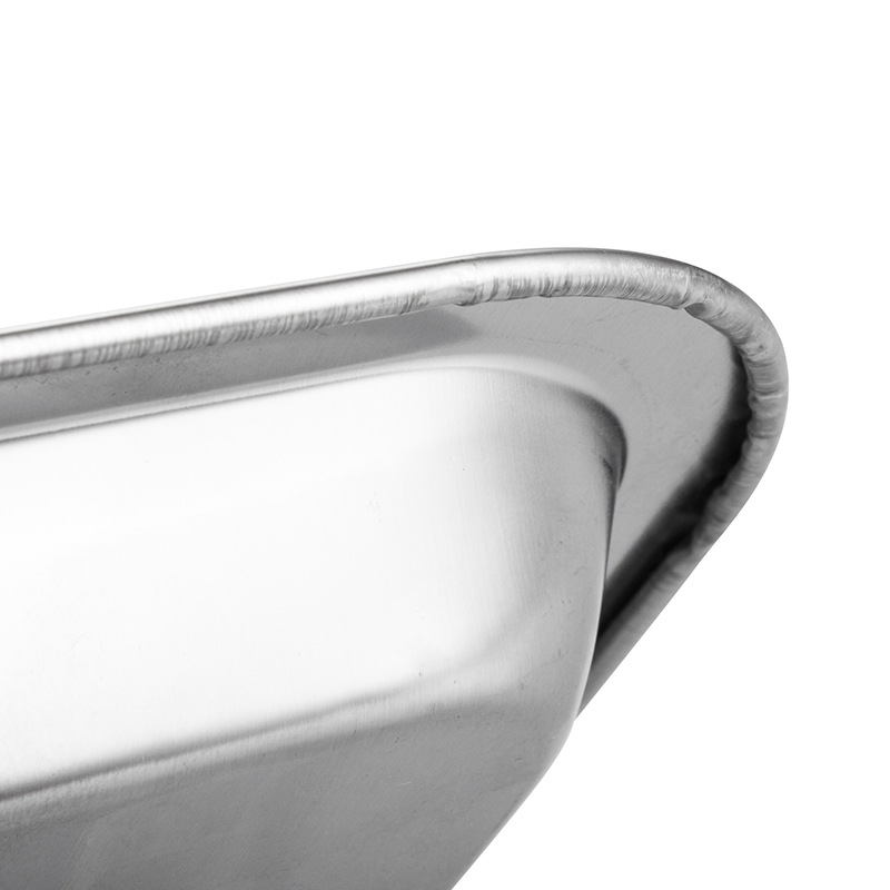 04 Thick stainless steel square plates, hotel rectangular trays, barbecue plates, creative fast food plates, kitchen tableware wholesale Item Picture