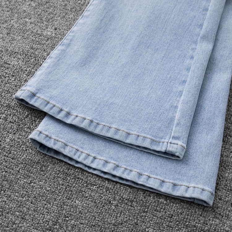 Micro flared jeans, versatile women's wear, Spring/Summer 2024 new style slimming high-waisted stretch hoof pants, floor-length trousers Application Scenario