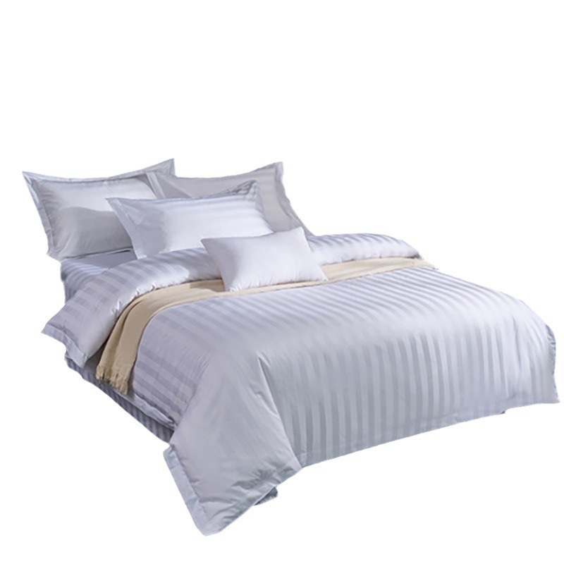 Pure cotton brocade bedding set, all-cotton pure white brocade strips, hospital bedding, four seasons style, light luxury Item Picture