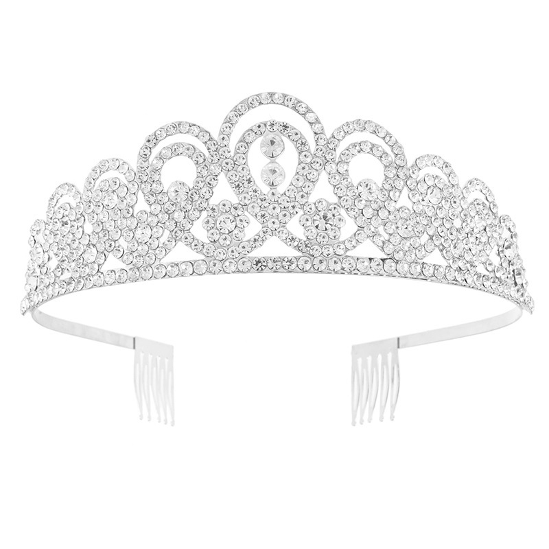 New cross-border bride rhinestone tiara headwear, European and American wedding headwear, tiara princess headwear, evening full diamond tiara hair accessory Application Scenario