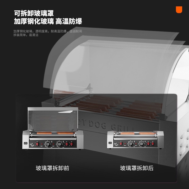 Wholesale of new national standard commercial sausage grilling machines, fully automatic dual-temperature and dual-control sausage machines, and hot dog machines for convenience store stalls Specification image