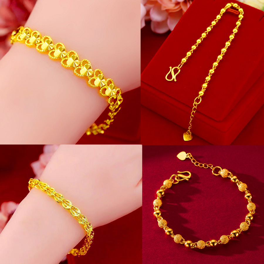 Live-streaming sales: Fashionable, simple and elegant. 24K copper gold-plated pearl flower phoenix tail PI xiu bracelet for women details Picture