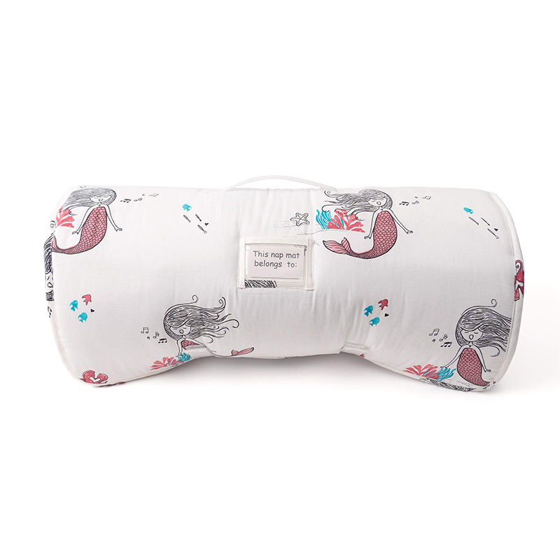 Cartoon-printed portable one-piece mermaid nap mat, kindergarten sleeping bag, children's cotton-padded blanket, anti-kick sleeping bag Item Picture