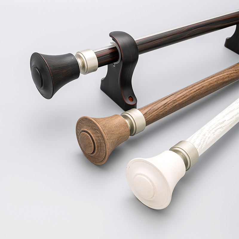 Forest Series Roman rod curtain rod, complete curtain fixing bracket, full set of accessories, factory direct sales, side top installation details Picture