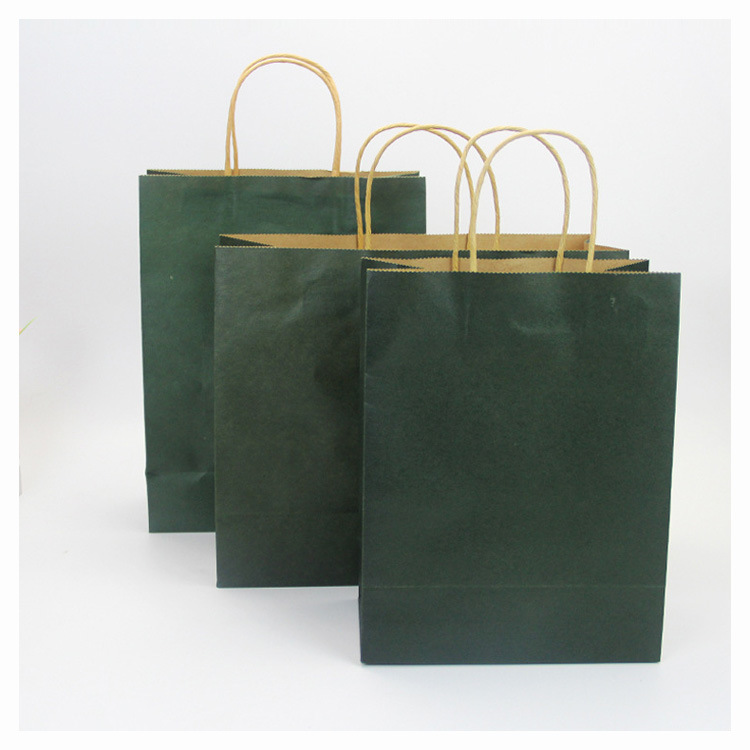 In-stock colored hand-held gift bags, clothing shopping bags, takeout packaging bags, window-opening wine bags, kraft paper bags with logo printing Item Picture