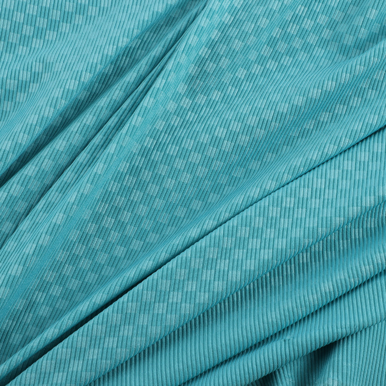 180g ice silk ribbed ice silk embossed thread knitted polyester fabric wide-leg pants and home wear ribbed fabric details Picture