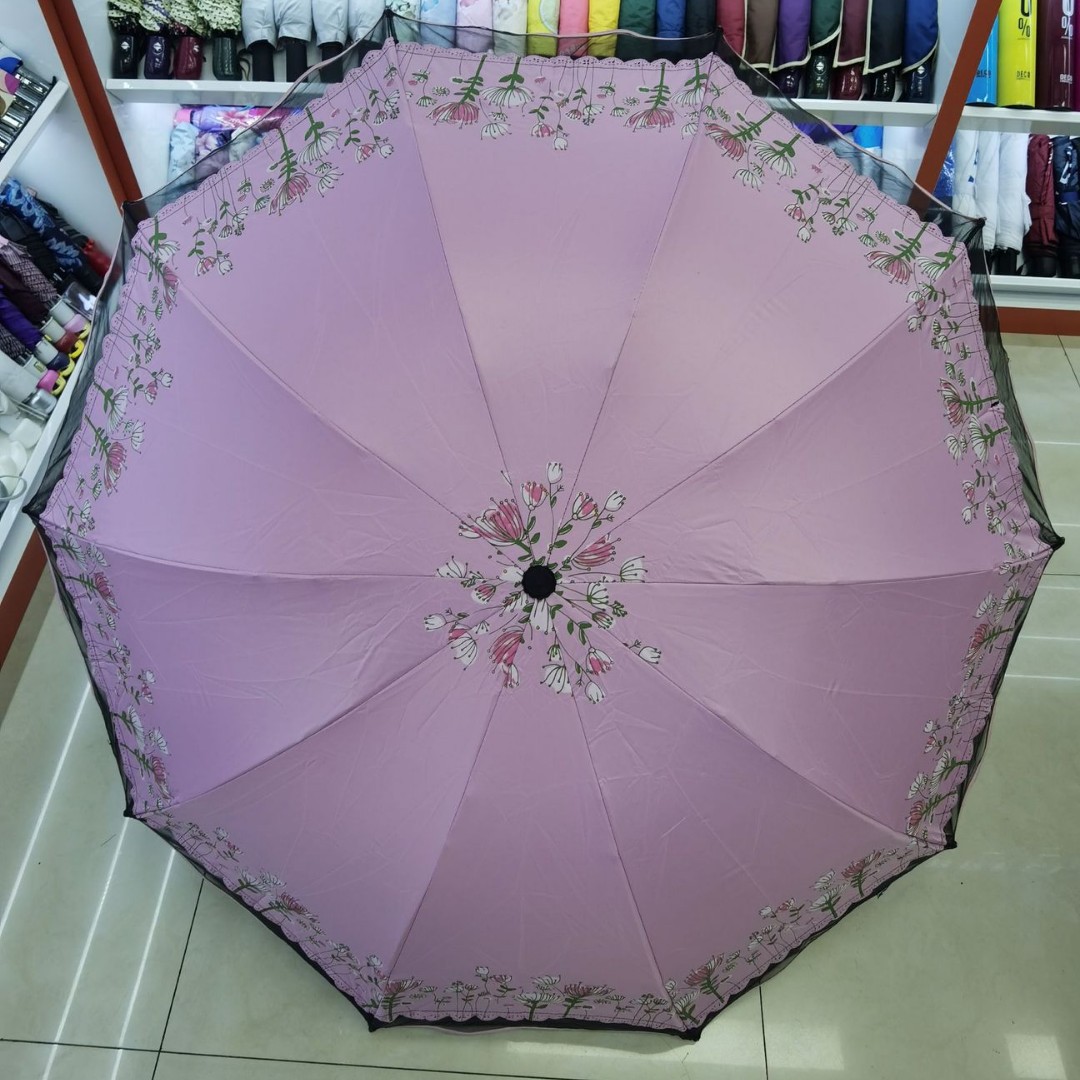 Retro lace-trimmed folding umbrella, all-weather sun umbrella, high appearance level for girls, UV-resistant umbrella Application Scenario