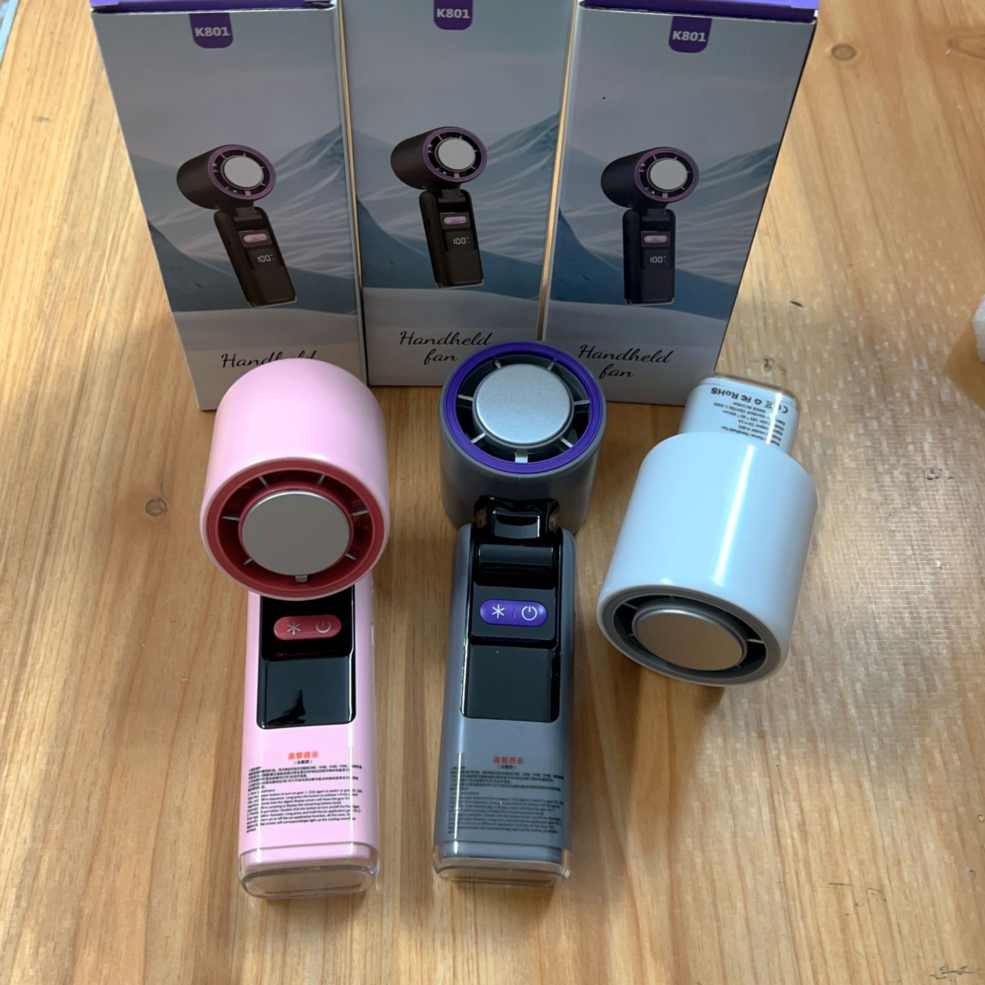 K801 New foldable handheld high-speed small fan ice pack cooling usb charging portable fan details Picture