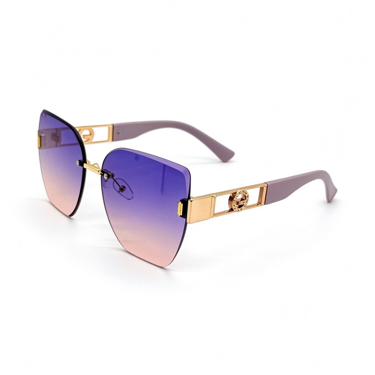 Nuevo modelo sin marco hombre mujer gafas de sol metal decoración calado espejos piernas grandes marco delgado gafas de sol de moda Application Scenario