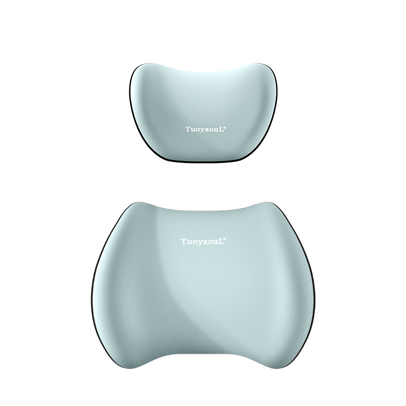 汽车记忆棉腰靠头枕车载座椅靠背垫护腰护颈枕厂家一件代发批发                               白底实物图