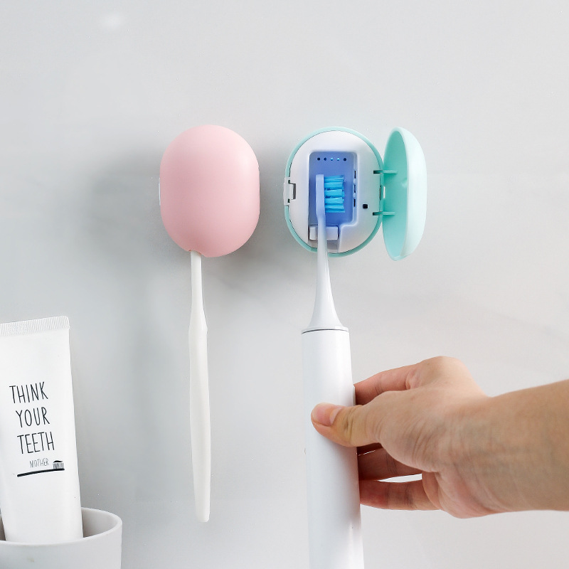 Cross-border toothbrush disinfection UVC ultraviolet wall-mounted smart electric toothbrush rack, portable mini without drilling details Picture
