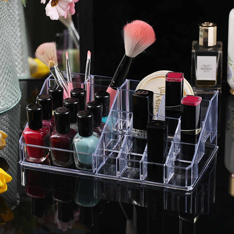 16-compartment multi-functional lipstick stand, desktop dressing table, large-capacity brush makeup rack, storage box, direct supply from the manufacturer