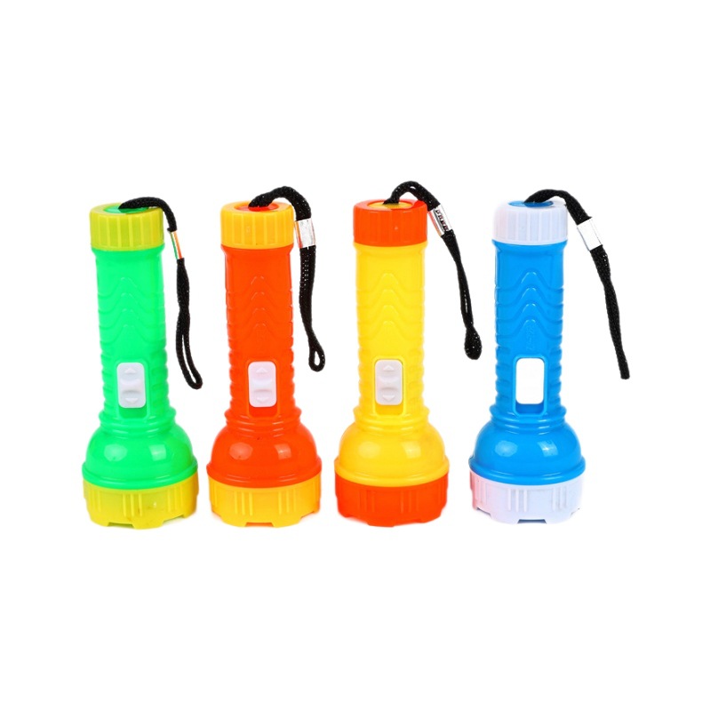 Hot-selling new led mini cartoon plastic flashlight, plastic hand lamp for boys and girls in kindergartens, street stall gifts Item Picture