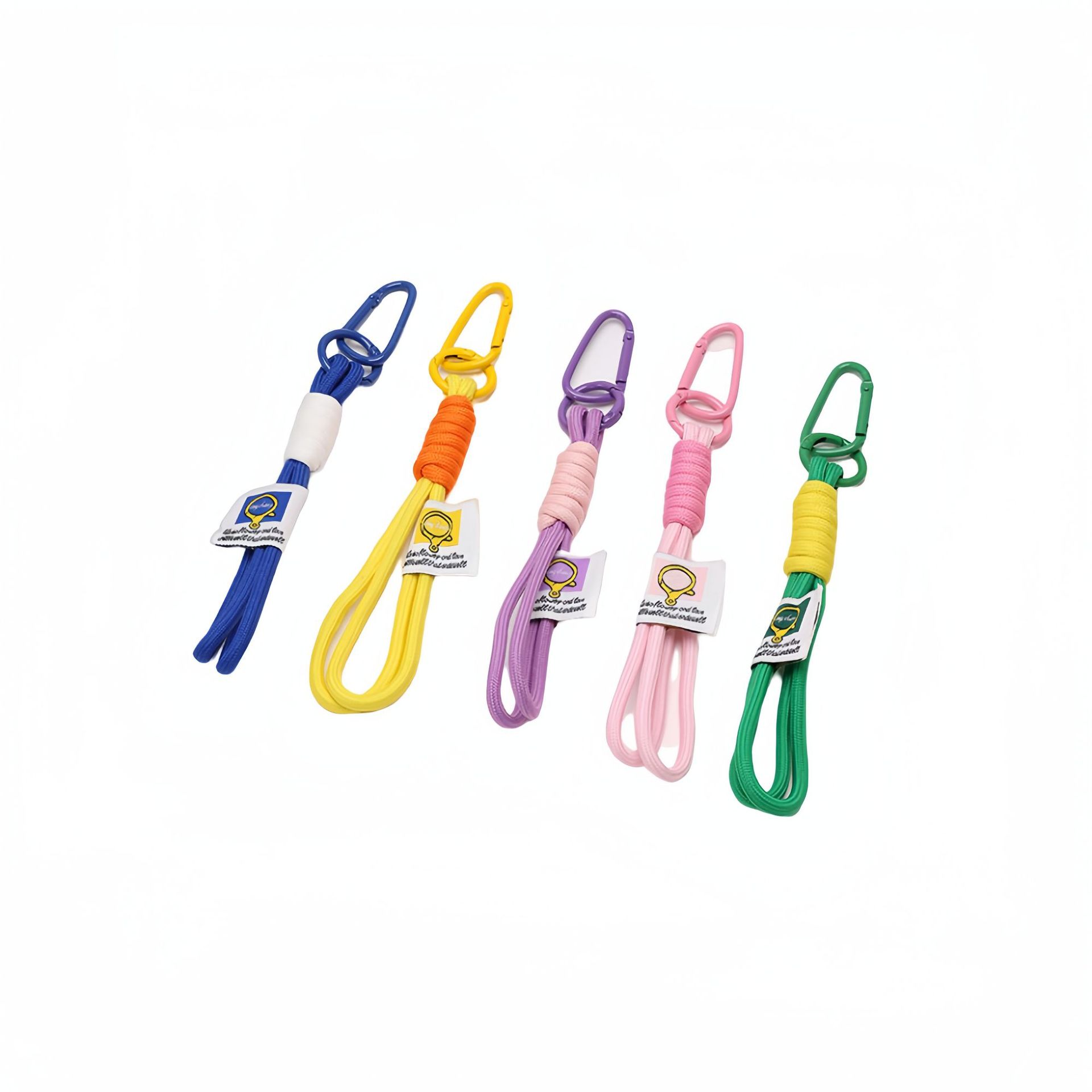 Creative figurine pendant accessories, couple mobile phone lanyards, keychains, hand-woven color-blocked hand lanyards, water cup bag pendants Item Picture