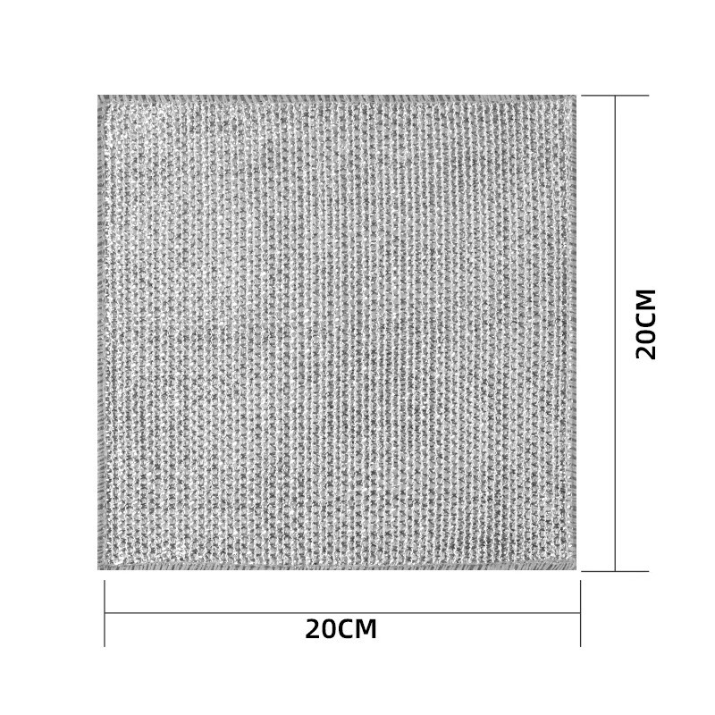 Silver wire cleaning cloth, steel wire dishcloth to replace steel wool balls, kitchen double-layer pot scrubber, metal wire stain removal and cleaning cloth Item Picture