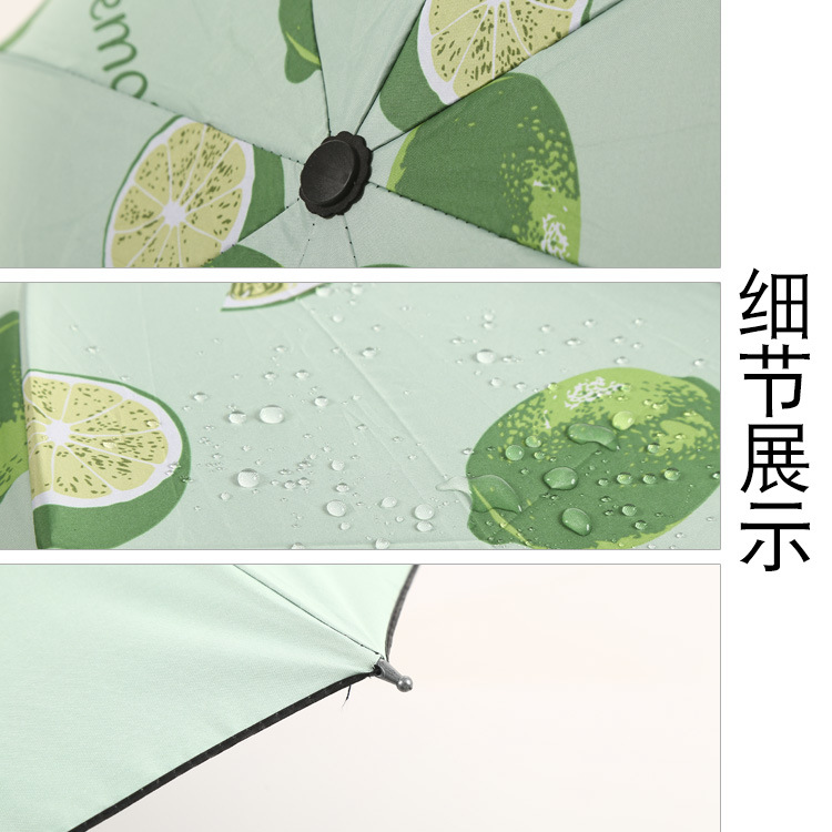 Three-fold black vinyl sun protection and UV protection, fruit Daisy UV bear umbrella, female couple umbrella, sunshade Application Scenario